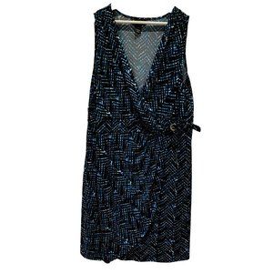 Lane Bryant Women's Size 22 24 Dress Sleeveless Tie buckle Waist blue black